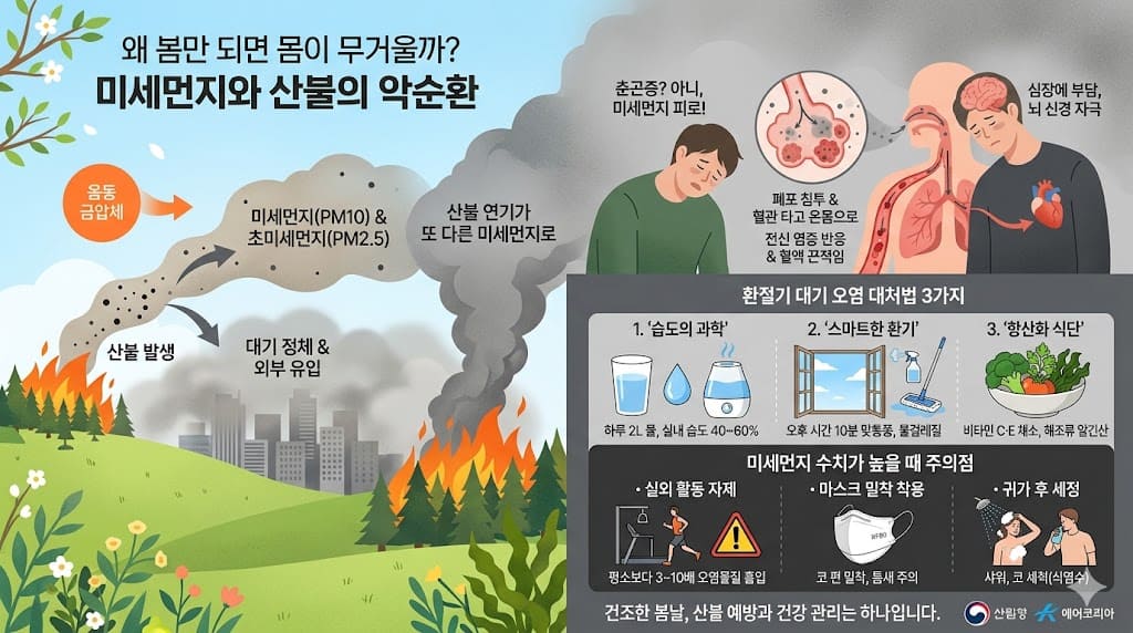 봄철 건강 관리 가이드: 미세먼지 & 산불 대처법